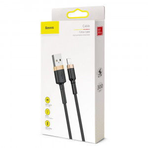 Кабел за зареждане и данни с оплетка BASEUS Cafule USB Type A към Lightning с бързо зареждане 3.0 2A 3m (CALKLF-RV1) черен / златен - Img 13