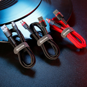 Кабел за зареждане и данни с оплетка BASEUS Cafule USB Type A към micro USB 2A 3m черен / червен (CAMKLF-H91) - Img 9