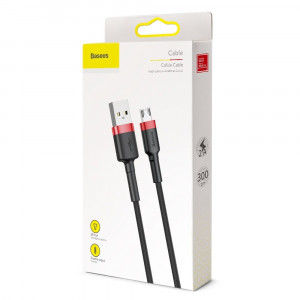 Кабел за зареждане и данни с оплетка BASEUS Cafule USB Type A към micro USB 2A 3m черен / червен (CAMKLF-H91) - Img 19