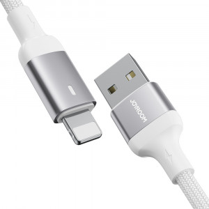 Кабел за зареждане и данни с оплетка JOYROOM A10 USB Type A към Lightning 2.4A 1.2m бял (S-UL012A10) - Img 11