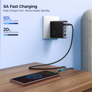 Кабел за зареждане и данни с оплетка JOYROOM Pioneer SA31-CC5 USB Type C към USB Type C 240W 1.2m черен - Img 15