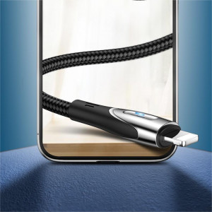 Кабел за зареждане и данни с оплетка JOYROOM Sharp с бързо зареждане USB Type A към Lightning с бързо зареждане 3A 1.2m черен (S-M411) - Img 2