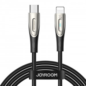 Кабел за зареждане и данни с оплетка JOYROOM Star-Light SA27-CL3 USB Type C към Lightning 30W 1.2m черен - Img 1
