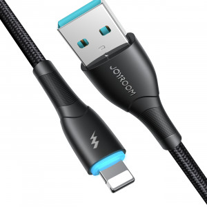 Кабел за зареждане и данни с оплетка JOYROOM Starry SA32-AL3 USB Type A към Lightning 3A 1m черен - Img 7