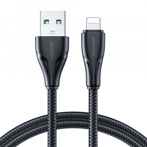 Кабел за зареждане и данни с оплетка JOYROOM Surpass USB Type A към Lightning 2.4A 2m черен (S-UL012A11) - Img 1
