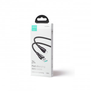 Кабел за зареждане и данни с оплетка JOYROOM Surpass USB Type A към Lightning 2.4A 1.2m черен (S-UL012A11) - Img 5