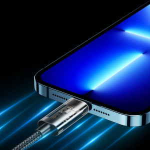 Кабел за зареждане и данни с оплетка JOYROOM USB Type A към Lightning 2.4A 20W 1.2m син (S-UL012A12) - Img 7