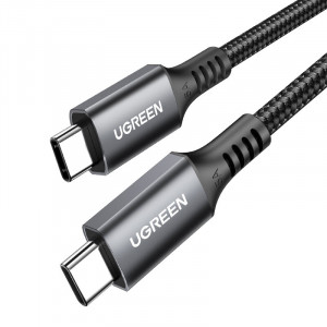Кабел за зареждане и данни с оплетка UGREEN US555 USB Type C към USB Type C 100W Power Delivery 3 m сив - Img 1