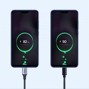Кабел за зареждане и данни с оплетка UGREEN USB Type A към USB Type C с бързо зареждане 3.0 3A 2m сив (60128) - Img 4