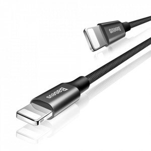 Кабел за зареждане и данни с текстилна оплетка BASEUS Yiven USB Type A към Lightning 1.8m (CALYW-A01) черен - Img 10