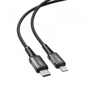 Кабел за зареждане и данни ACEFAST MFI USB Type C към Lightning 1.2m 30W 3A черен (C1-01 черен) - Img 2