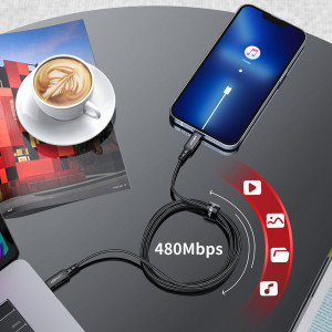 Кабел за зареждане и данни ACEFAST MFI USB Type C към Lightning 1.8m 30W 3A черен (C4-01 C черен) - Img 12
