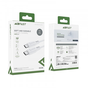 Кабел за зареждане и данни ACEFAST USB Type C към USB Type C 1.2m 60W (20V / 3A) бял (C3-03 бял) - Img 5