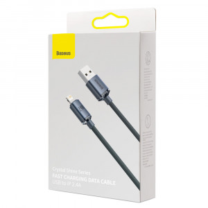 Кабел за зареждане и данни BASEUS Crystal Shine USB Type A към Lightning с бързо зареждане 2.4A 2m черен (CAJY000101) - Img 5