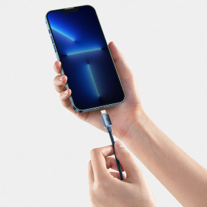 Кабел за зареждане и данни BASEUS Crystal Shine USB Type C към Lightning с бързо зареждане 20W 1.2m черен (CAJY000201) - Img 11