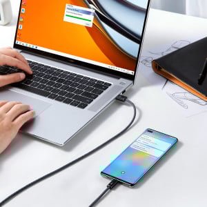 Кабел за зареждане и данни BASEUS Dynamic USB Type A към USB Type C 100W 1m сив (CALD000616) - Img 11