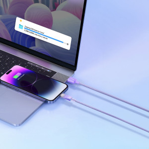 Кабел за зареждане и данни BASEUS Explorer USB Type A към Lightning 2.4A 2m бял (CATS010102) - Img 17