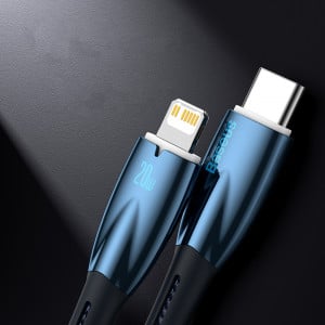 Кабел за зареждане и данни BASEUS Glimmer USB Type A към USB Type C с бързо зареждане 100W 480Mb/s 1m черен - Img 16
