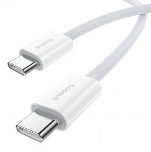 Кабел за зареждане и данни BASEUS Superior ll USB Type C към USB Type C 30W 480Mb/s 1m бял - Img 2