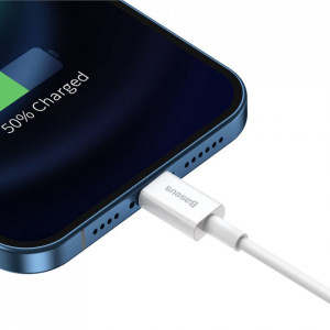 Кабел за зареждане и данни BASEUS Superior USB Type A към Lightning 2.4A 0.25m (CALYS-02) бял - Img 8