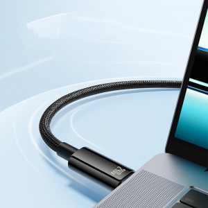 Кабел за зареждане и данни BASEUS Tungsten Gold USB Type C към USB Type C 480Mb/s 240W 2m CAWJ040101 черен - Img 5