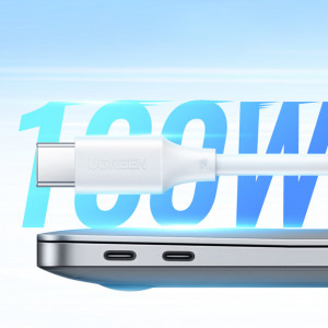 Кабел за зареждане и данни UGREEN US562 USB Type C към USB Type C Power Delivery 100W 2m бял - Img 4