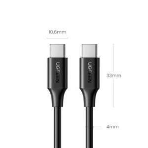 Кабел за зареждане и данни UGREEN US562 USB Type C към USB Type C Power Delivery с бързо зареждане 1.5m черен - Img 6
