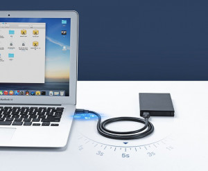 Кабел за зареждане и данни UGREEN USB Type A към USB Type A 3.0 1m черен - Img 4
