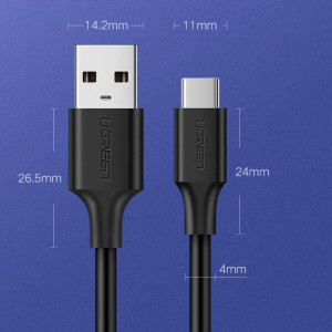 Кабел за зареждане и данни UGREEN USB Type A към USB Type C 480Mb/s 3A 1.5 m черен (US287 60117) - Img 19