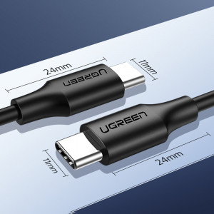 Кабел за зареждане и данни UGREEN USB Type C към USB Type C 3A 1m черен (US286) - Img 12
