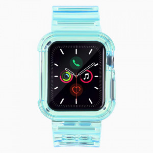 Калъф за корпус с каишка Light Strap - Apple Watch 44mm SE / 44mm Series 6 / 44mm Series 5 / 44mm Series 4 син - Img 2