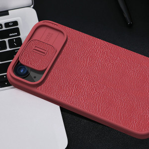 Калъф тип книга от еко кожа с подвижно покритие за камерата NILLKIN Qin Leather Pro - iPhone 15 Pro Max черен - Img 17