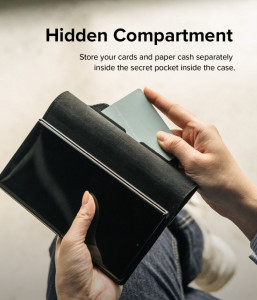 Калъф тип книга от еко кожа RINGKE Folio Signature - Samsung Galaxy S22+ черен - Img 10