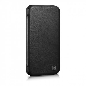 Калъф тип книга от естествена кожа iCARER CE Oil Wax Premium MagSafe - iPhone 14 Pro черен - Img 5