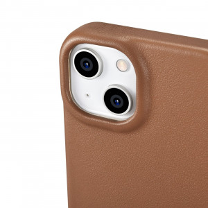 Калъф тип книга от естествена кожа iCARER CE Oil Wax Premium MagSafe - iPhone 14 Plus кафяв - Img 13