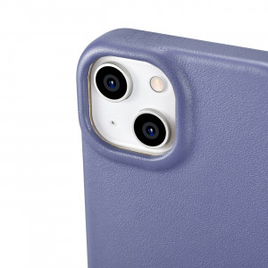 Калъф тип книга от естествена кожа iCARER CE Oil Wax Premium MagSafe - iPhone 14 Plus светлолилав - Img 13