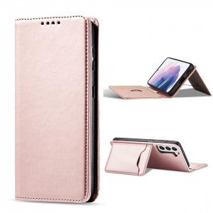 Калъф тип книга с външен джоб Magnet Card - Samsung Galaxy S22+ розов - Img 4