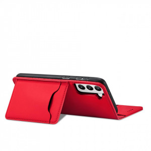 Калъф тип книга с външен джоб Magnet Card - Samsung Galaxy S22+ червен - Img 5