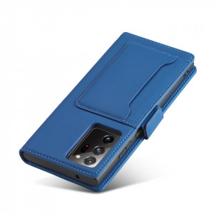 Калъф тип книга с външен джоб Magnet Card - Samsung Galaxy S22 Ultra син - Img 5