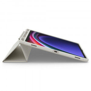 Калъф тип книга с място за стилус и подсилени ръбове SPIGEN Ultra Hybrid Pro - Samsung Galaxy Tab S9+ (12.4") сив - Img 8