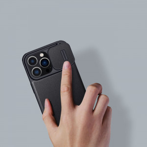 Калъф тип книга с подвижно покритие за камерата NILLKIN Qin Cloth Pro - iPhone 14 Pro син - Img 14