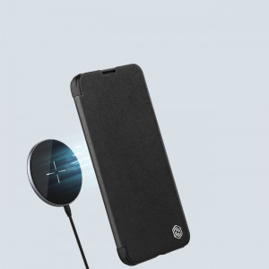 Калъф тип книга с подвижно покритие за камерата NILLKIN Qin Cloth Pro - iPhone 14 Plus сив - Img 15