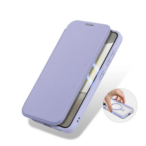 Калъф тип книга с прозрачен гръб и стойка DUX DUCIS Skin X Pro MagSafe - Samsung Galaxy S24 лилав - Img 11
