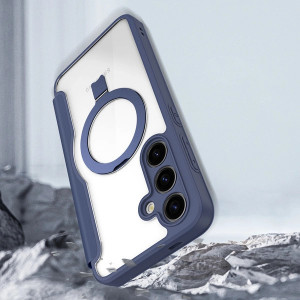 Калъф тип книга с прозрачен гръб и стойка DUX DUCIS Skin X Pro MagSafe - Samsung Galaxy S24 син - Img 16