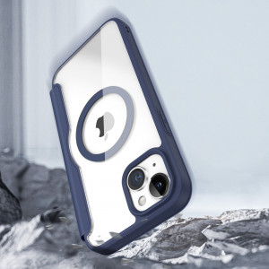 Калъф тип книга с прозрачен гръб DUX DUCIS Skin X Pro MagSafe - iPhone 15 Plus син - Img 13