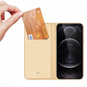 Калъф тип книга DUX DUCIS Skin Pro - iPhone 13 Pro златист - Img 2