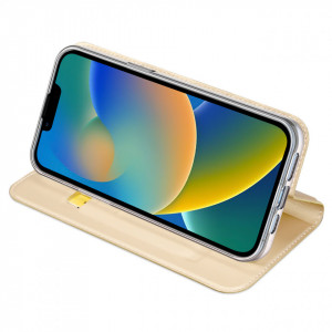 Калъф тип книга DUX DUCIS Skin Pro - iPhone 14 Plus златист - Img 4