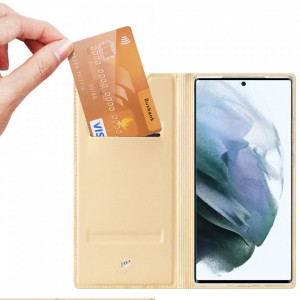Калъф тип книга DUX DUCIS Skin Pro - Samsung Galaxy S22 Ultra златист - Img 2