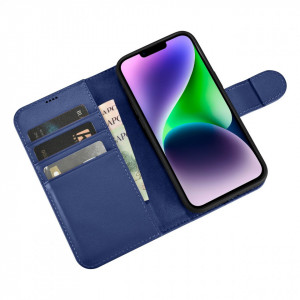 Калъф тип книга iCARER Wallet 2в1 против кражба - iPhone 14 Cover син - Img 10