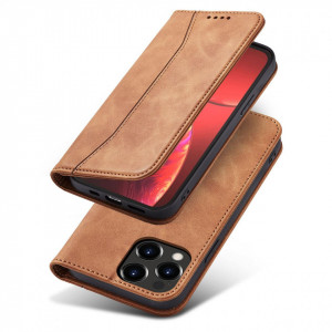 Калъф тип книга Magnet Fancy - iPhone 13 Pro кафяв - Img 2